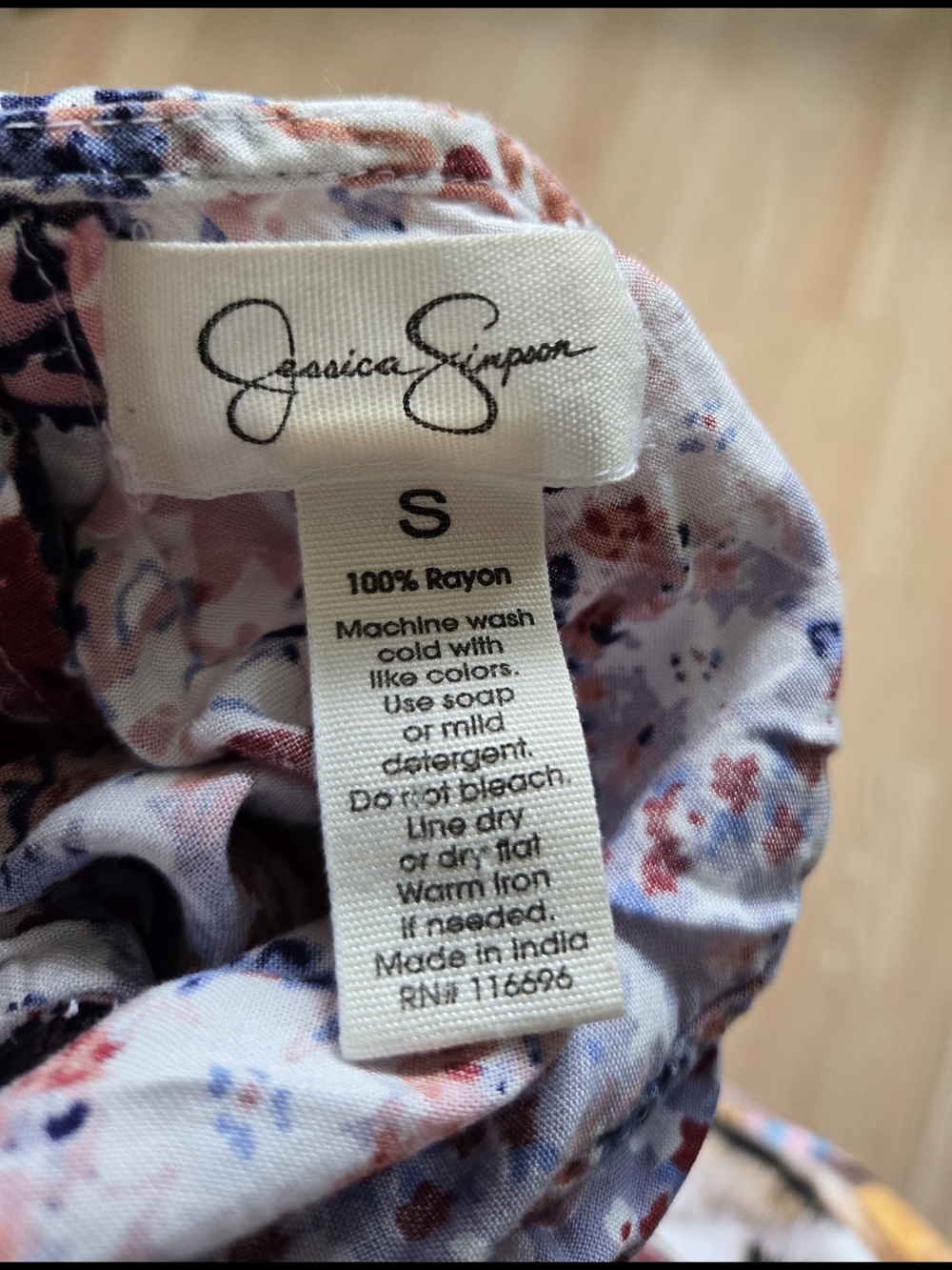 Jessica Simpson Floral Maxi Dress in Lavender, Navy & Coral - Picture 3 of 3